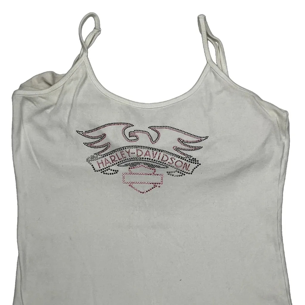 Women's Casual Graphic Tank Top White Cotton Regular Fit XL