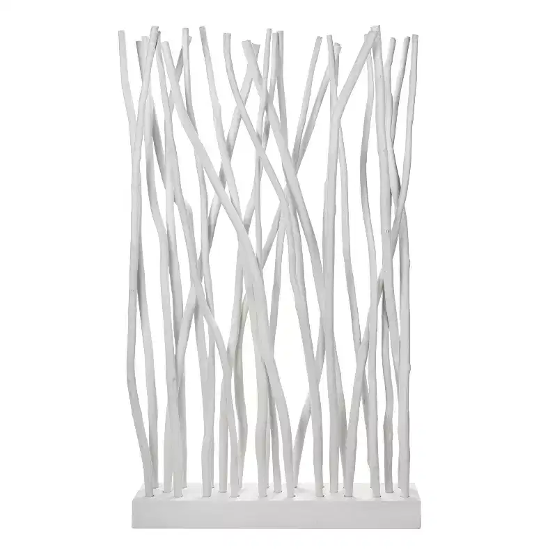 JONATHAN Y Tranquil 39W x 68H Coastal Bohemian Handcrafted Teak Branch Single Panel Room Divider