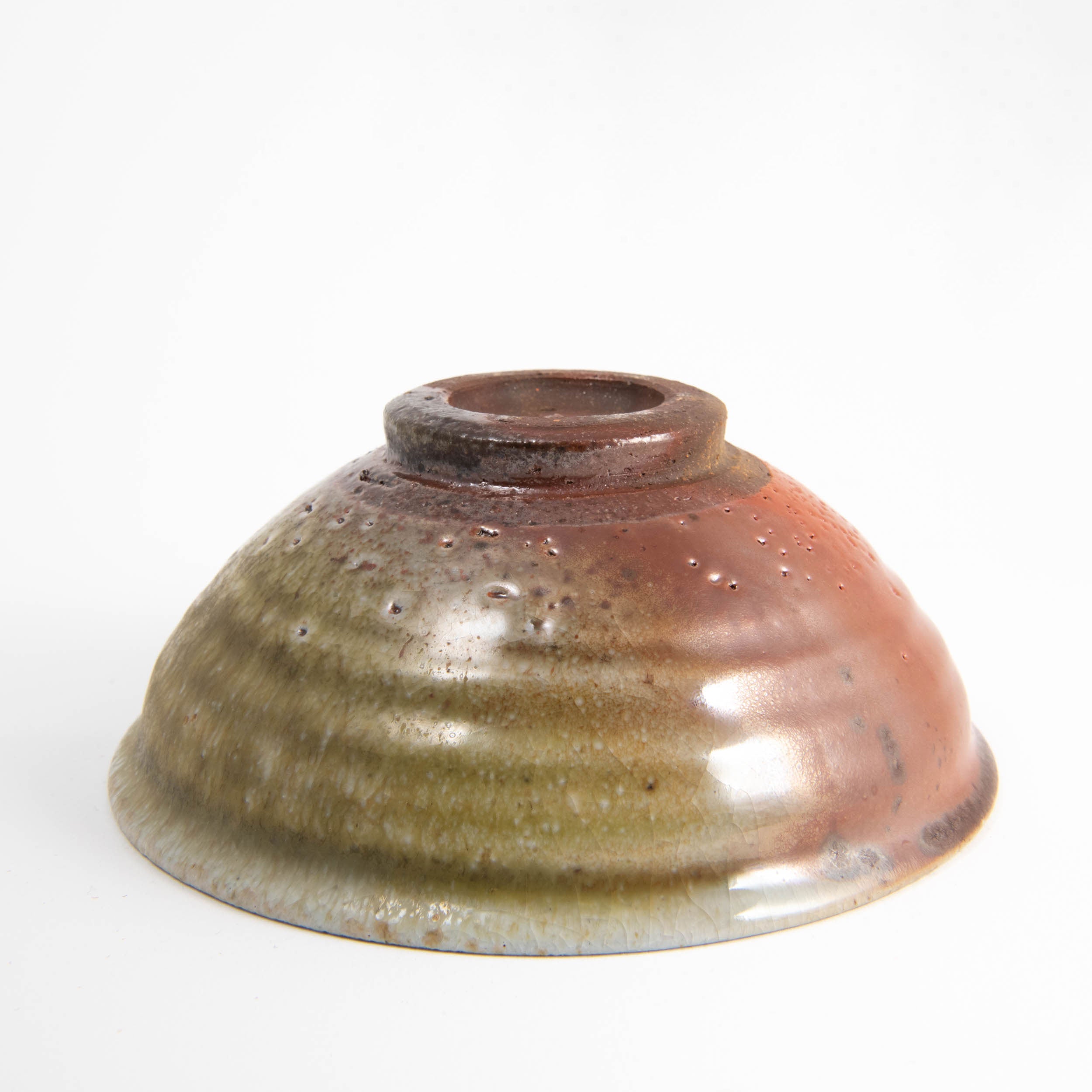 Red Shino Ash Small Footed Bowl