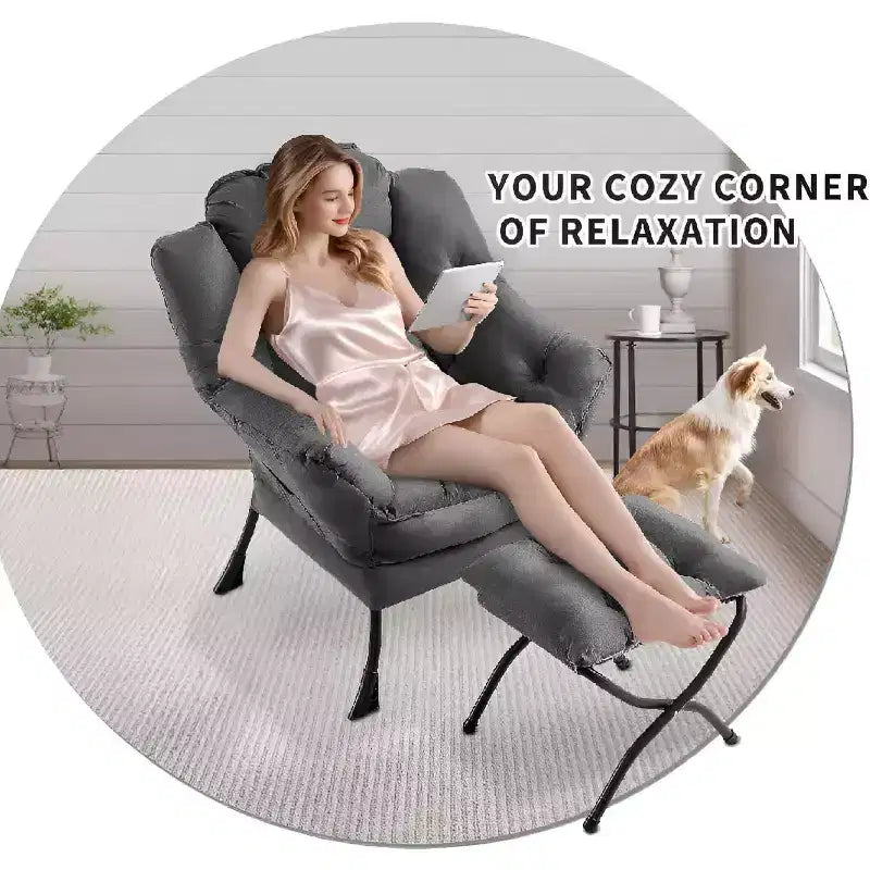 Modern Lounge Chair - Slim Profile Armchair for Small Spaces