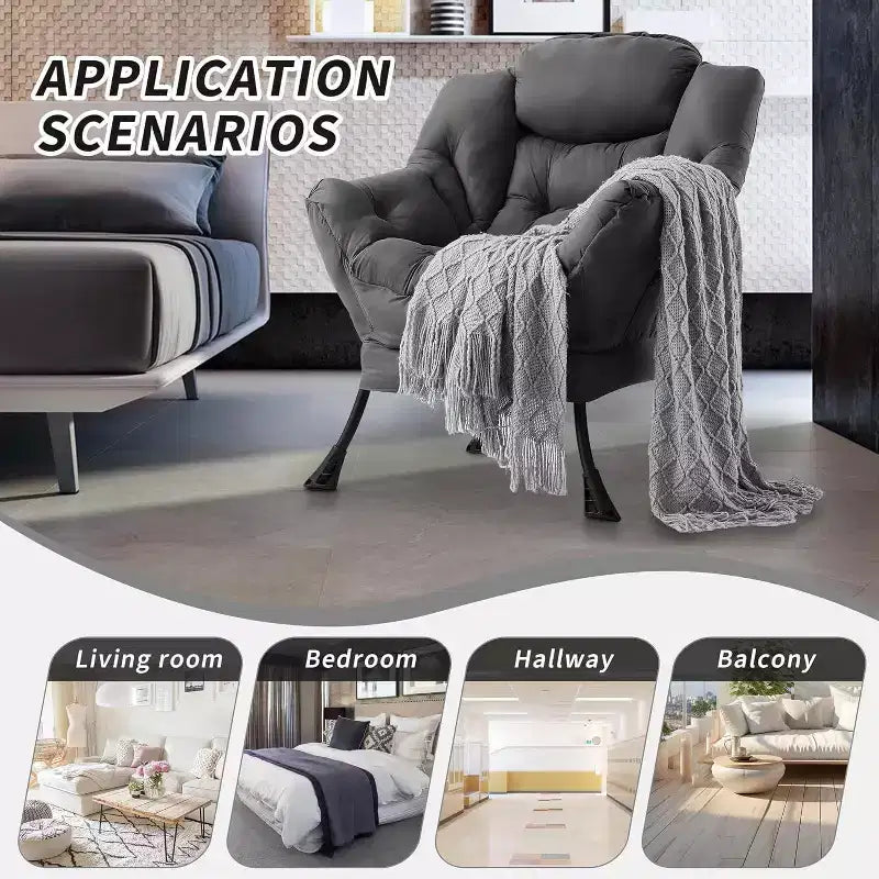 Modern Lounge Chair - Slim Profile Armchair for Small Spaces