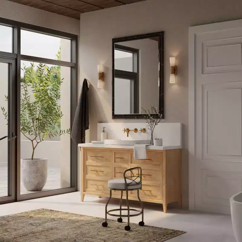 Carolina Living Diana X Back Vanity Bench with Casters Gold: Elegant Faux Leather, Metal Frame, Round Shape