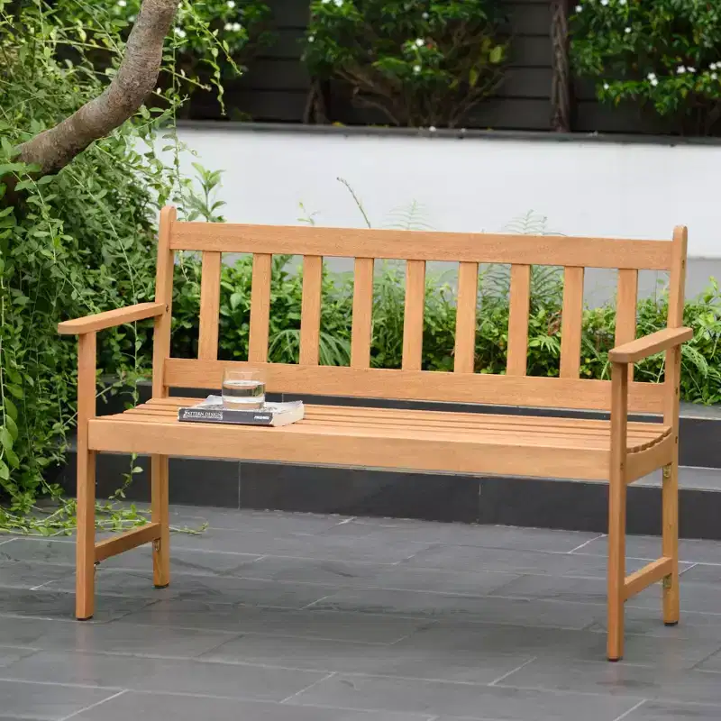Amazonia Teak Finish Wood 100% FSC Patio Bench