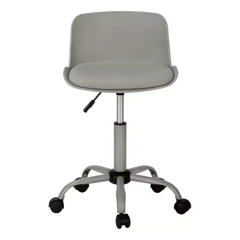 Modern Height-Adjustable Office Chair with Metal Base and Wheels, 360�� Swivel