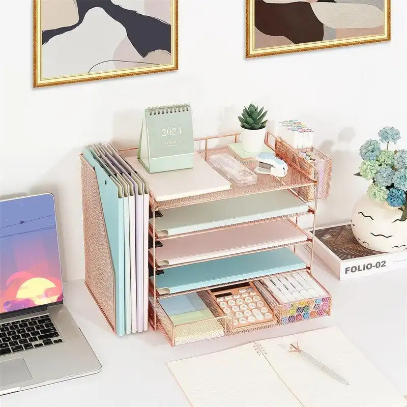 5 Tier Desk Accessories & Workspace Desk - 16.15D x 9.45W x 11.25H