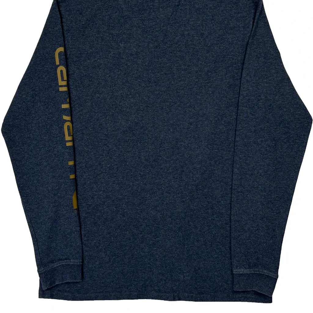 Long Sleeve T-Shirt Small Blue Cotton Crew Neck Regular Fit Women