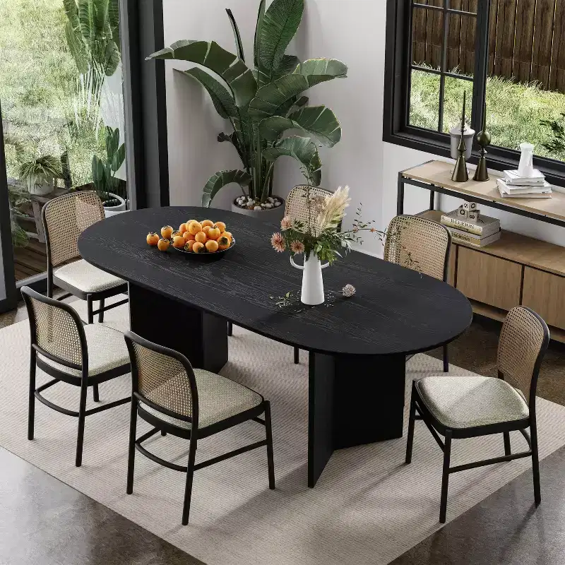 Dovelina 67 Oval Dining Table Modern Wood Kitchen Table Dining Room Table for 6 People