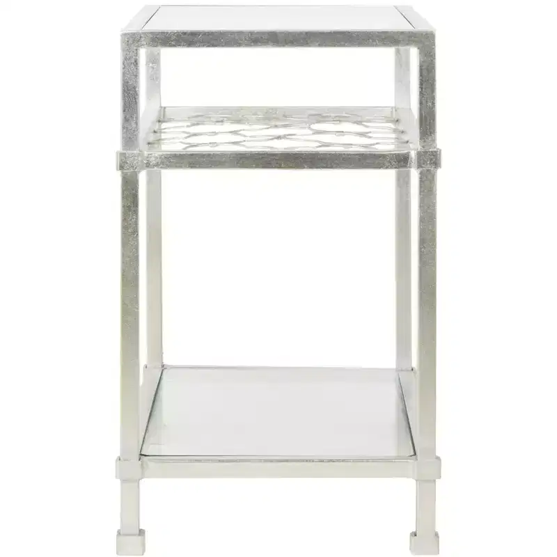 Hanzel Gold Leaf Glass Side Table - AMH8312 - Safavieh Couture