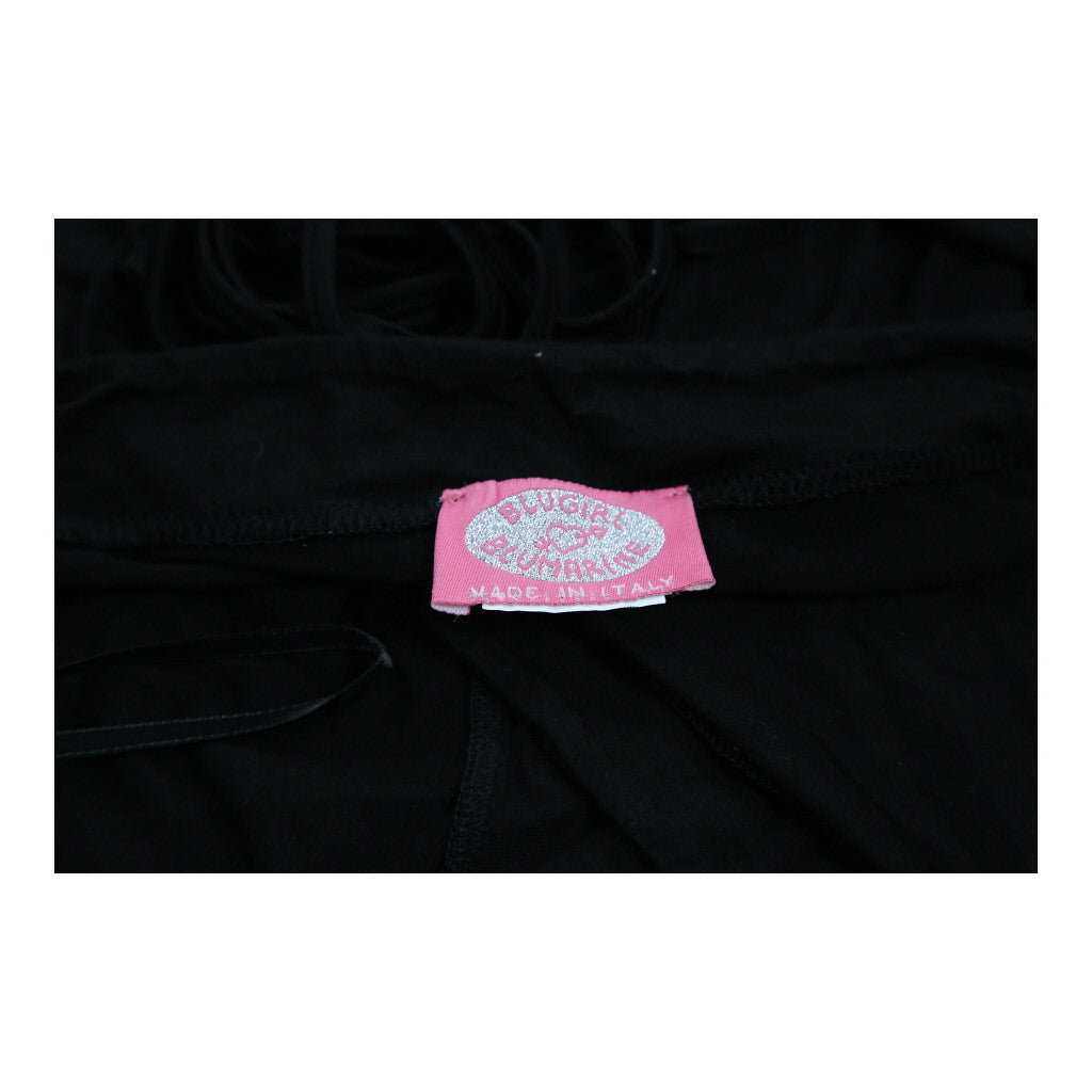 Halterneck Top - Small Black Cotton Blend