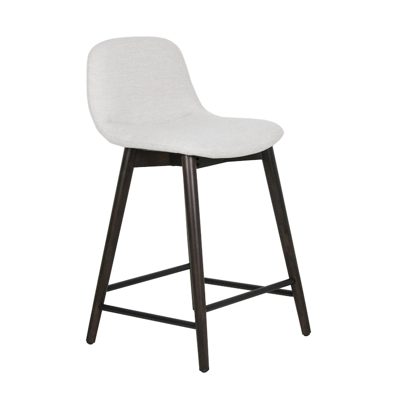 Low-Back Upholstered Counter Stool with Footrest