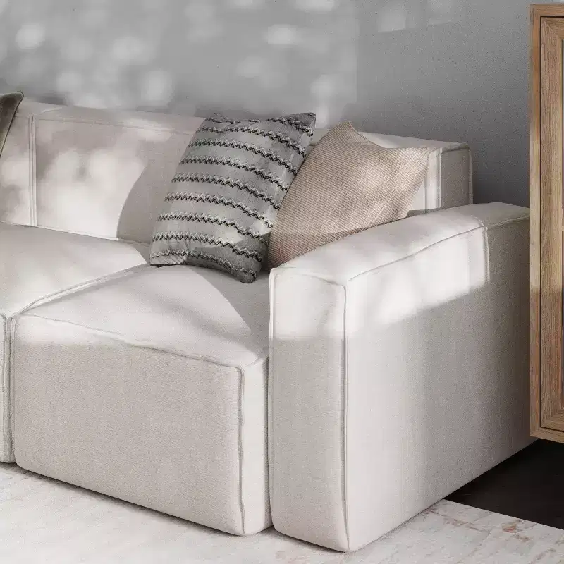 Emma and Oliver Modular Right Side Armchair with Arm Rest