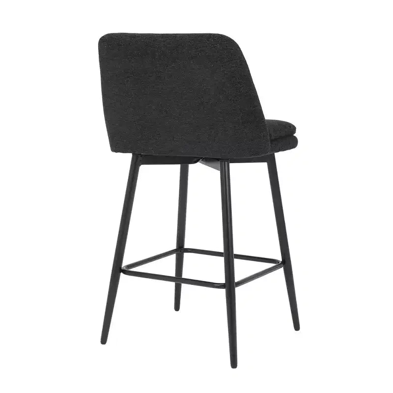 Counter Height Swivel Bar Stool, Linen & Matte Black