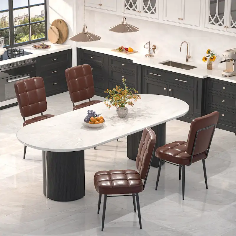 Modern Dining Chairs Set of 2/4/6/8, Upholstered Kitchen Chairs with Thick Cushion for Dining Room