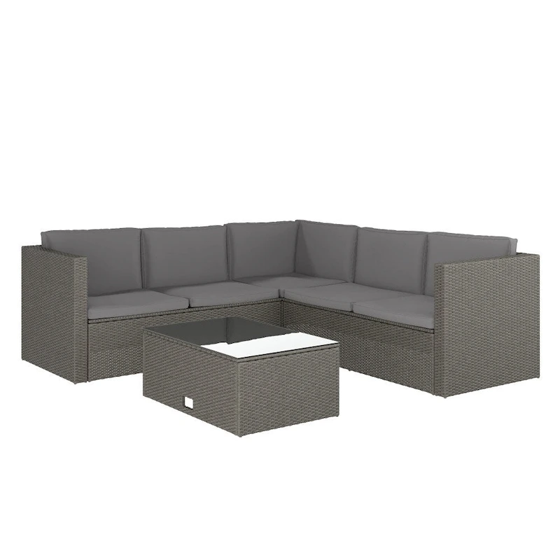 Indoor/Outdoor Patio Wicker Rattan Sofa and Table Set