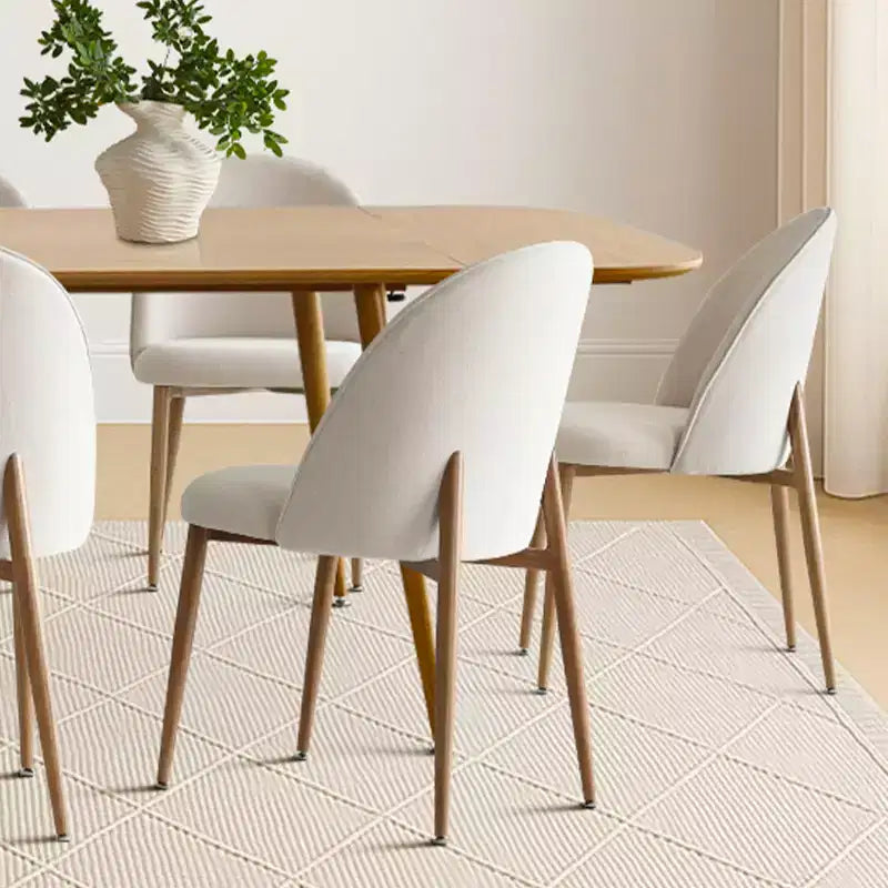 9-Piece Expandable Dining Table Set, 94.5 Wood-Look Extendable Table and 8 Comfy Curved-Back Chairs for Kitchen or Dining Room