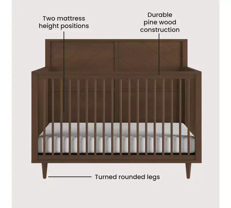 Child Craft Surrey Hill Crib, Dresser and Chest Nursery Set, 3-Piece, Includes 4-in-1 Convertible Crib, Dresser, and Chest