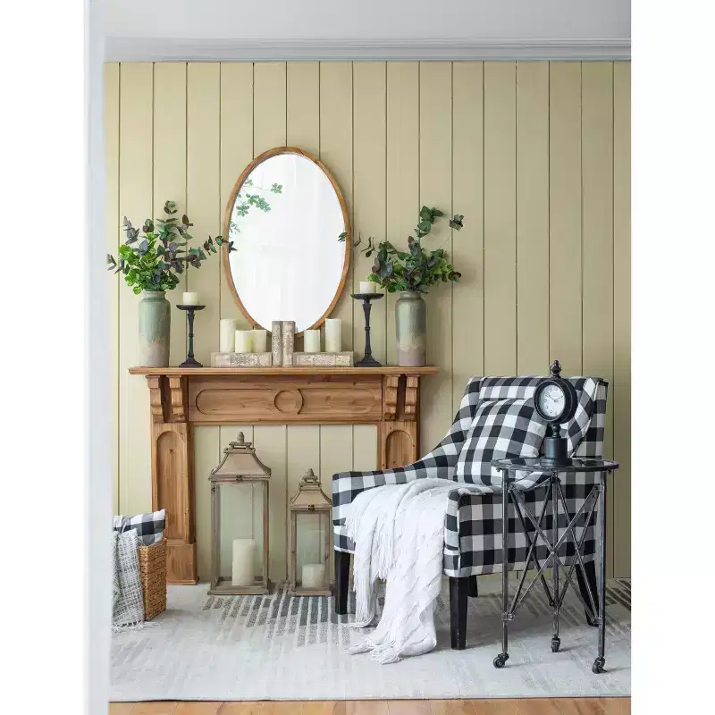 Farmhouse Various Shapes Decorative Wall Mirror for Entryway, Bathroom, Solid Wood Home Decor Vanity Mirror for Bedroom