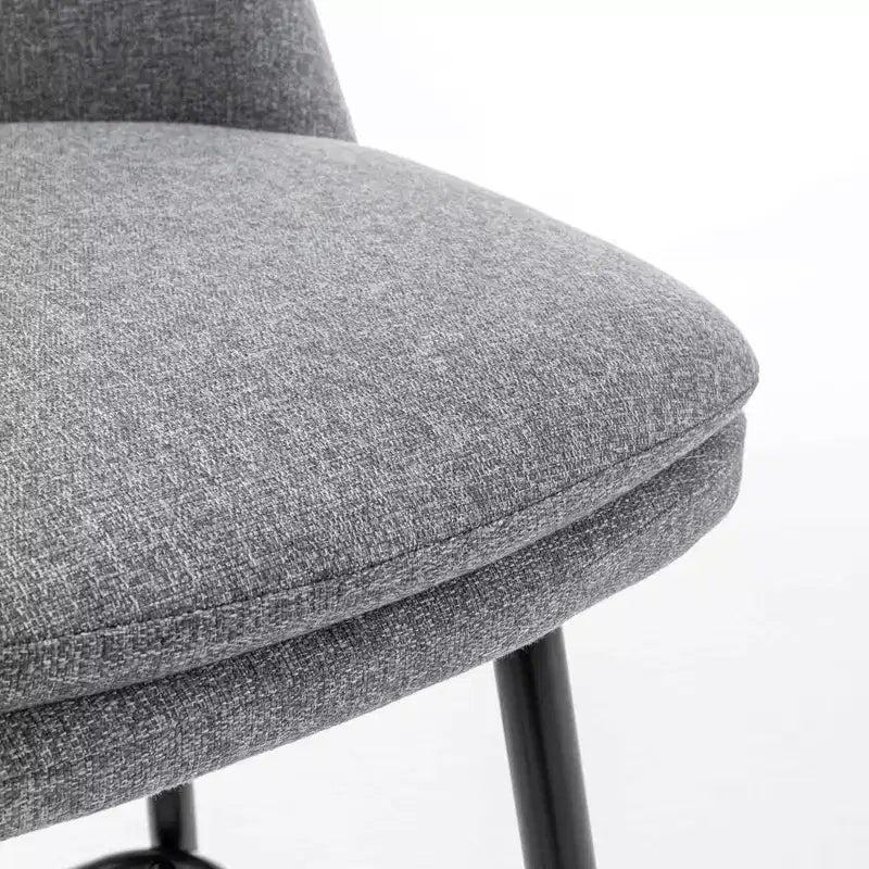 Counter Height Swivel Bar Stool, Linen & Matte Black