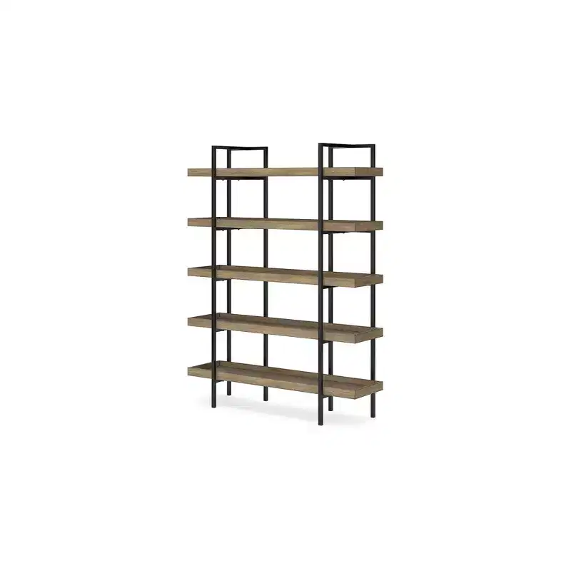 Signature Design by Ashley Montia 76 5 Shelf Bookcase, Light Brown