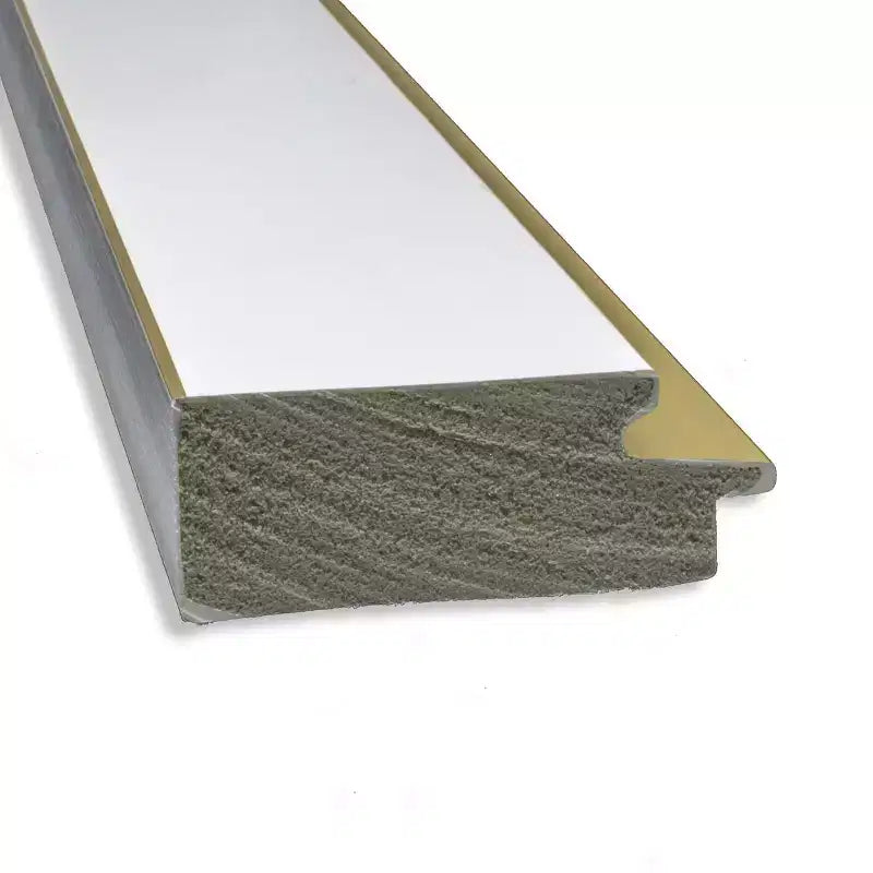 Amanti Art 33"x27" Non-Beveled Eva Bathroom Wall Mirror: White, Gold Frame, Modern Vanity Wall-Mount
