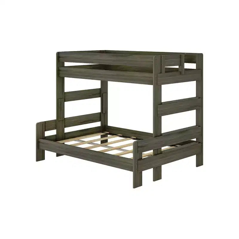 Twin over Full Bunk Bed, Modern Farmhouse Solid Wood for Kids