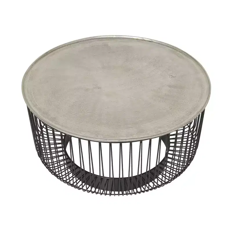 Olivia & May Metal Geometric Open Frame Wire Coffee Table