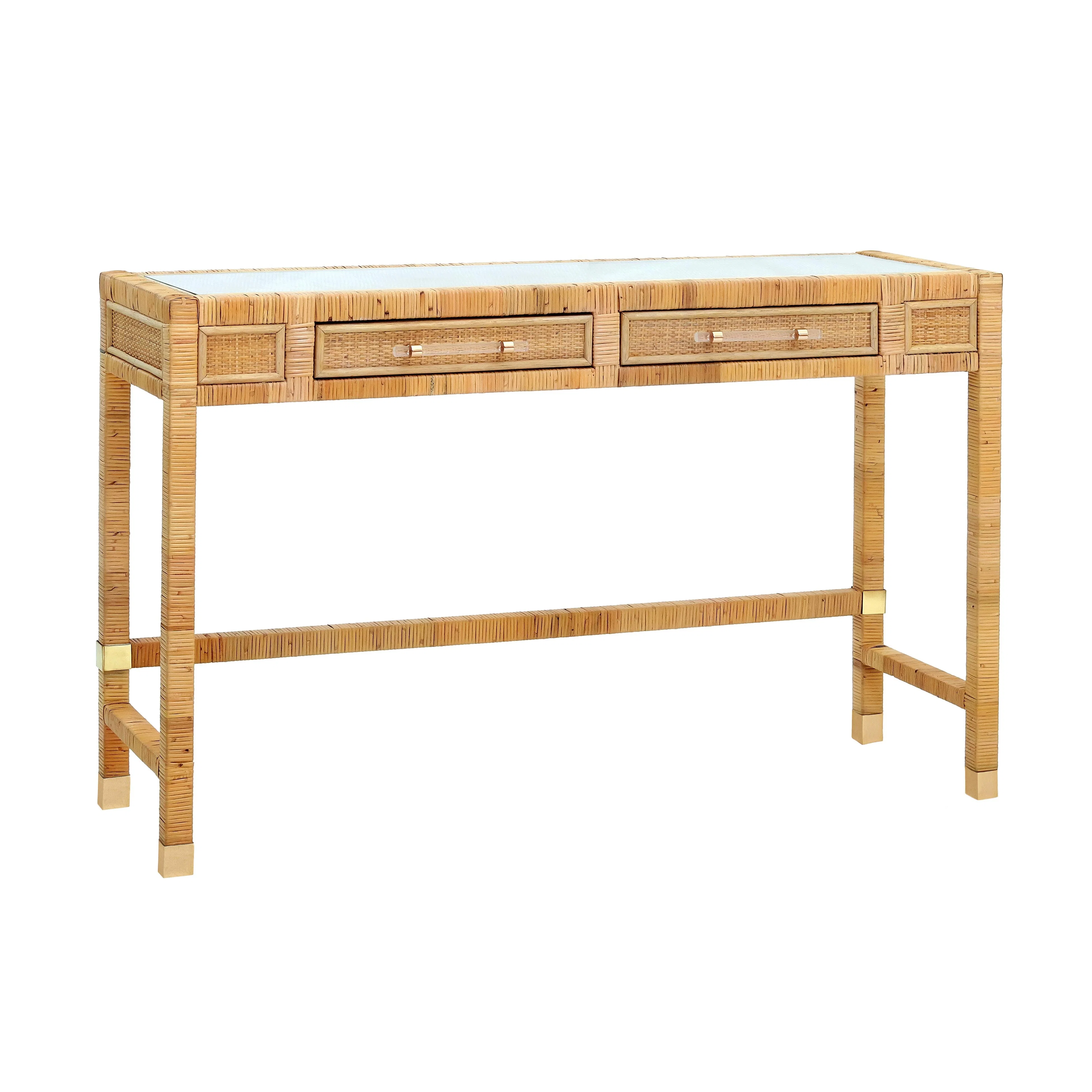 47 Woven Rattan Desk