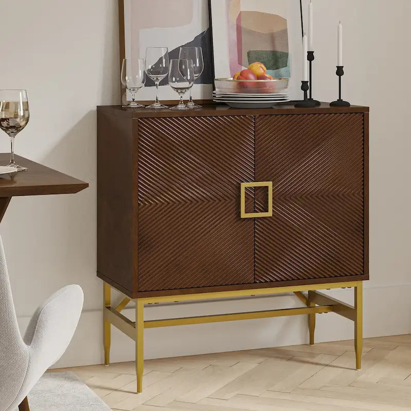 Uirich34Tall2-DoorModernAccentCabinetwithAdjustableShelves by