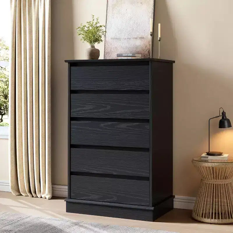 Tall Dresser for Bedroom, Vertical Wooden Chest of Drawers with Deep Storage & Closet Organizer
