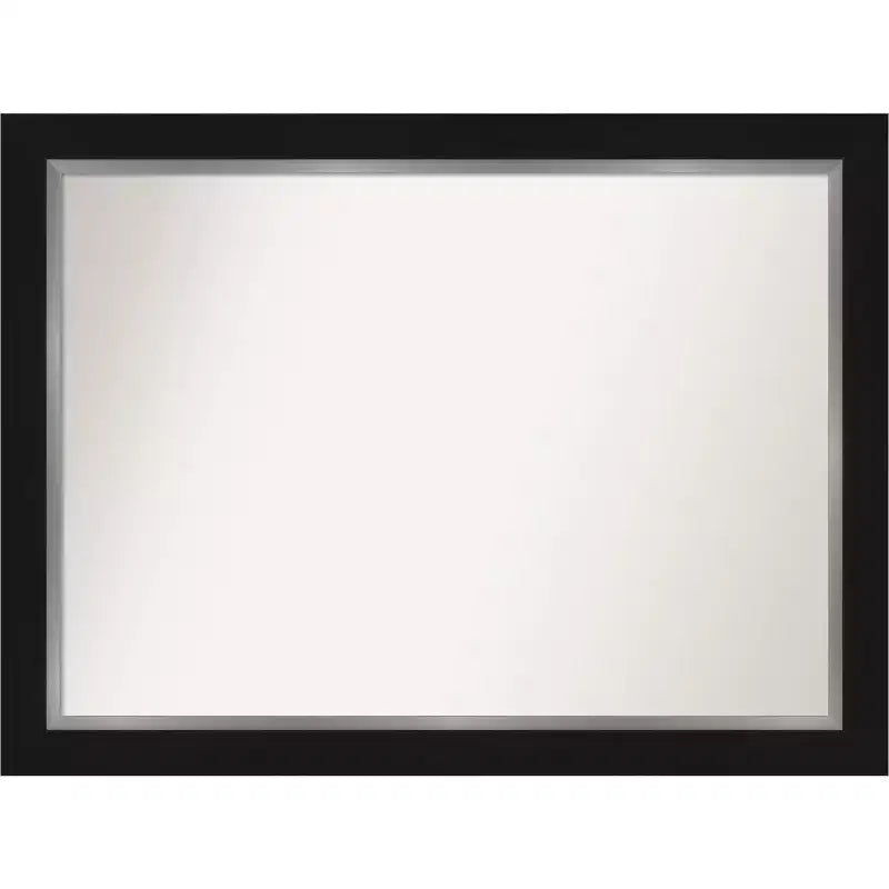 Large Rectangular Wall Mirror with Black Silver Frame