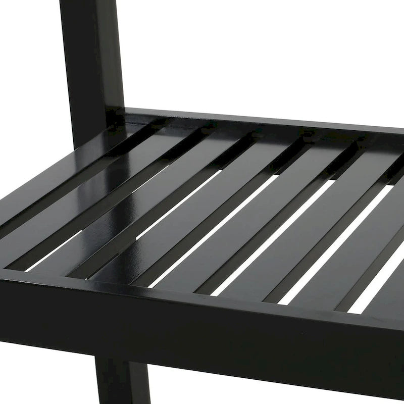 Compact Rolling Kitchen Cart with Rubberwood Top Drawer 2 Slatted Shelves and Towel Rack