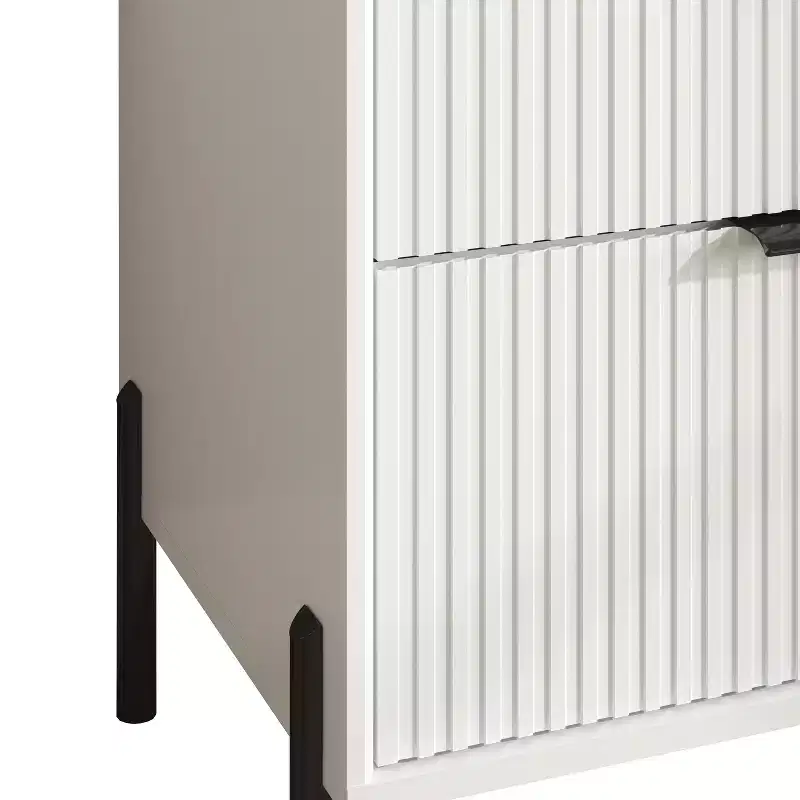 Festivo 4pc Modern Elegance Bedremm Chest and Dresser and 2 Drawer Nightstands Set Off-White