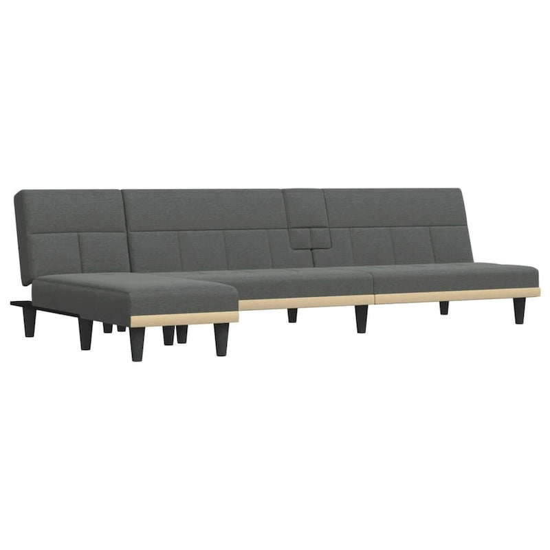 L-shaped Sofa Bed Dark Gray