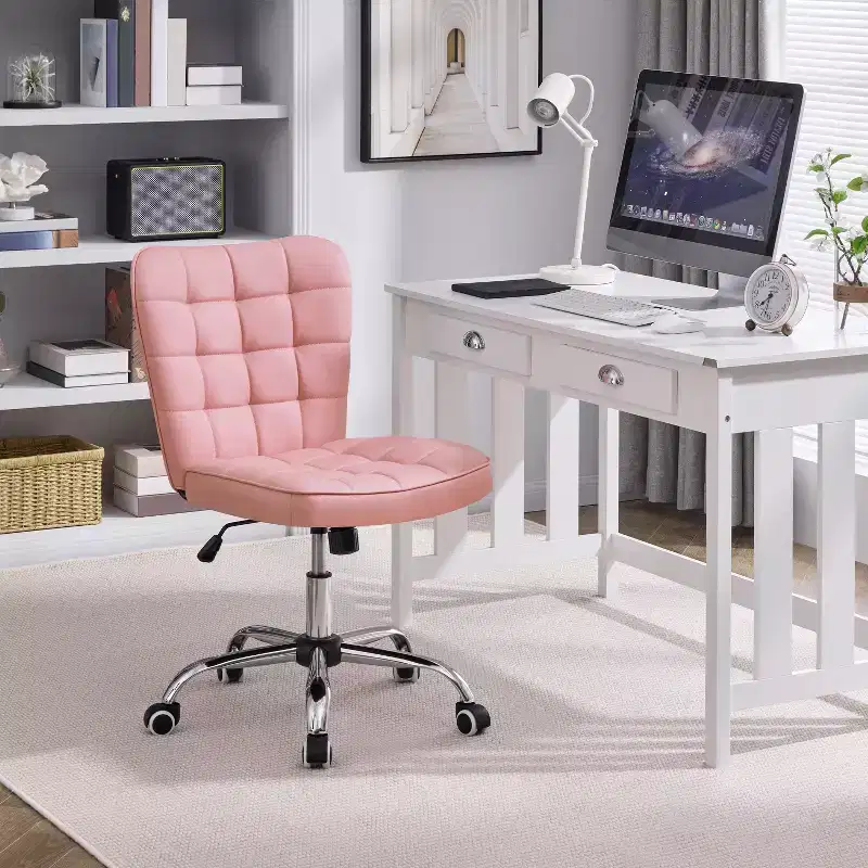 Yaheetech Modern Mid-back Office Chair Armless Desk Chair