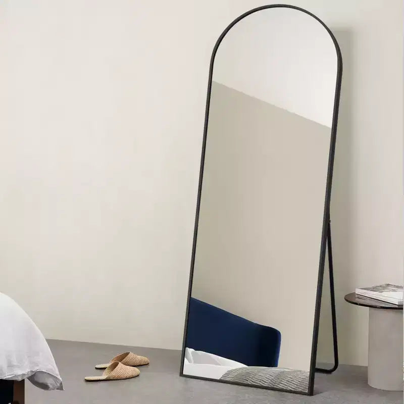 Dovelina Modern Metal Framed Arched Full Length Mirror Free Standing Mirror Large Wall Mirror