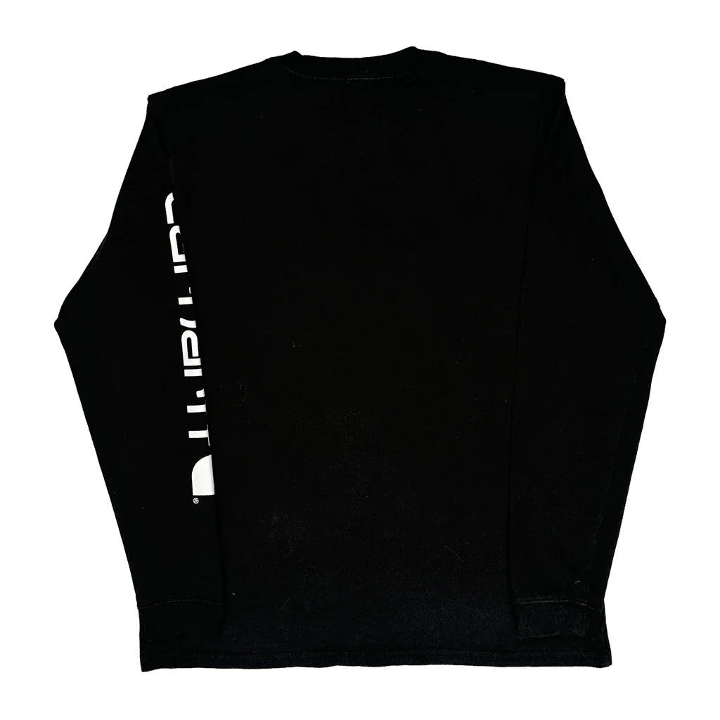 Women's Long Sleeve Crew Neck T-Shirt Black Cotton Regular Fit