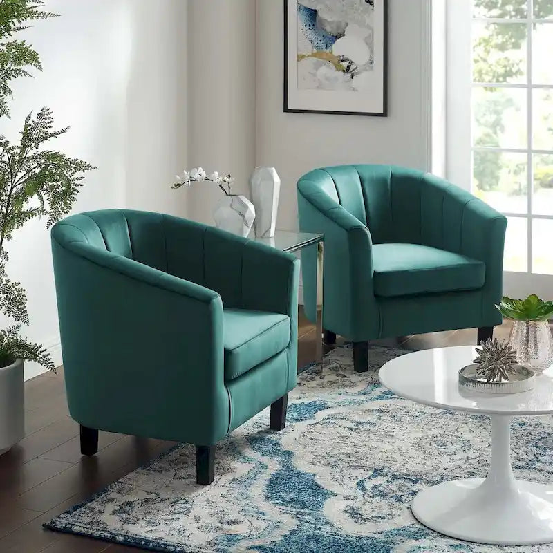 Channel Tufted Velvet Armchair