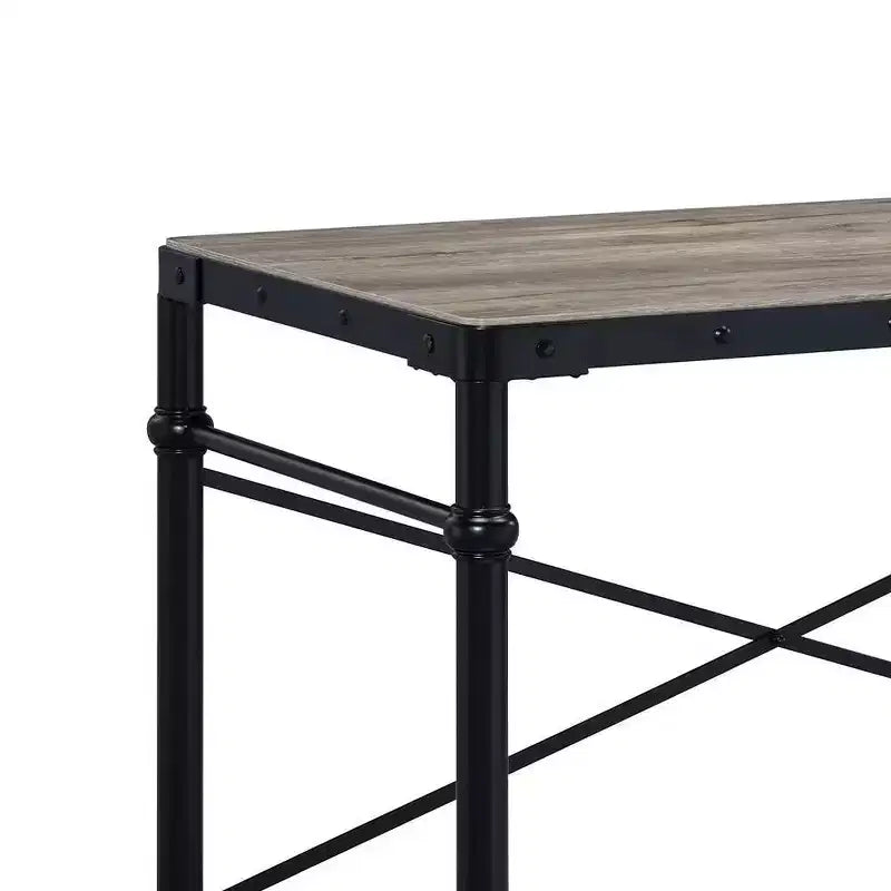 47 Industrial Writing Desk, Rustic Oak & Black