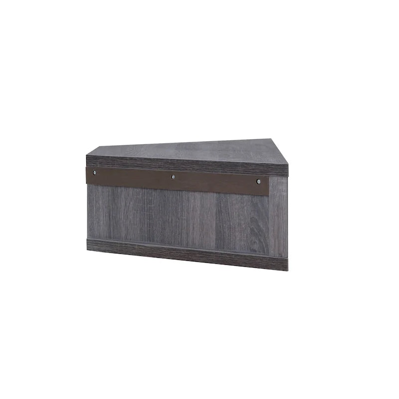 47 Corner Floating TV Stand, 3 Shelves, Transitional Style, Space-Saving Wall Mount