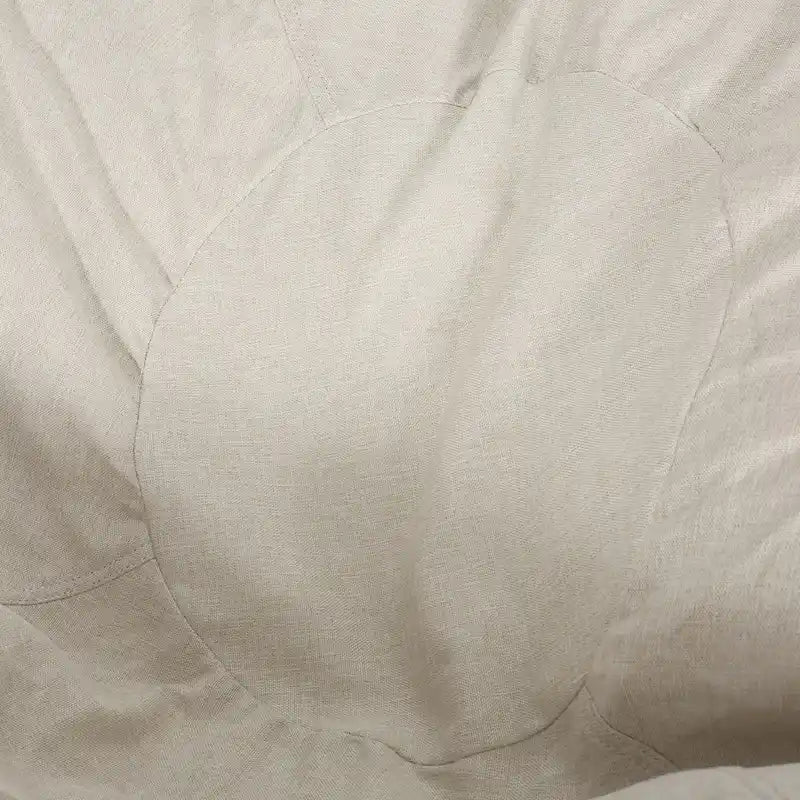 Modern 5 Foot Two Toned Fabric and Faux Leather Bean Bag