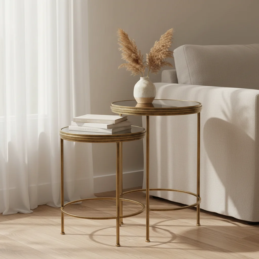 Iron and Glass Nesting Tables