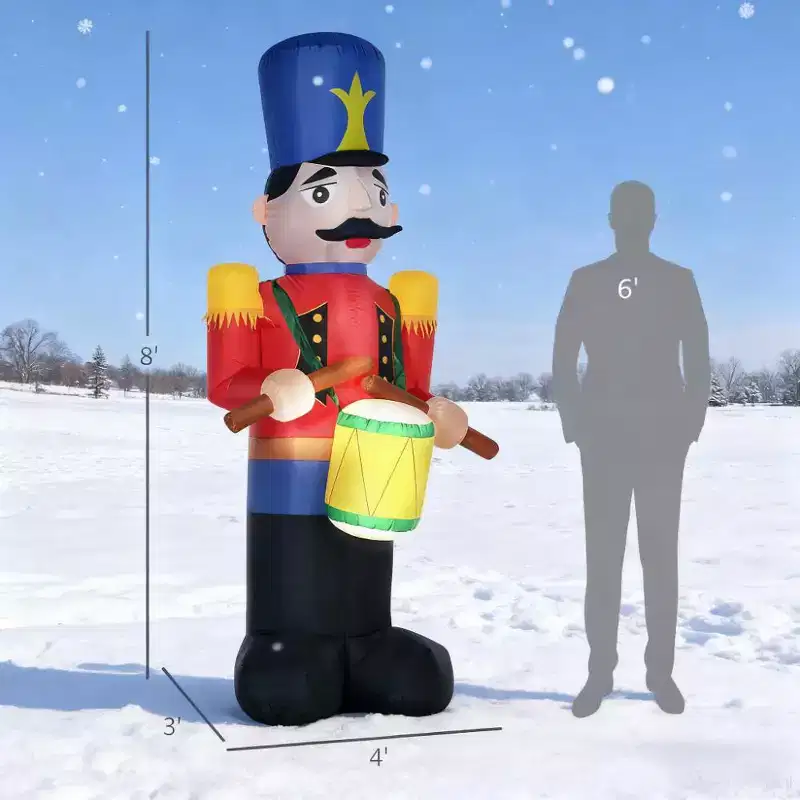 NAYSAYE 8FT Christmas Inflatable Nutcracker Toy Soldier Holiday Decoration for Lawn Garden Outdoor Display, Multicolor, 48*33.8*96.5