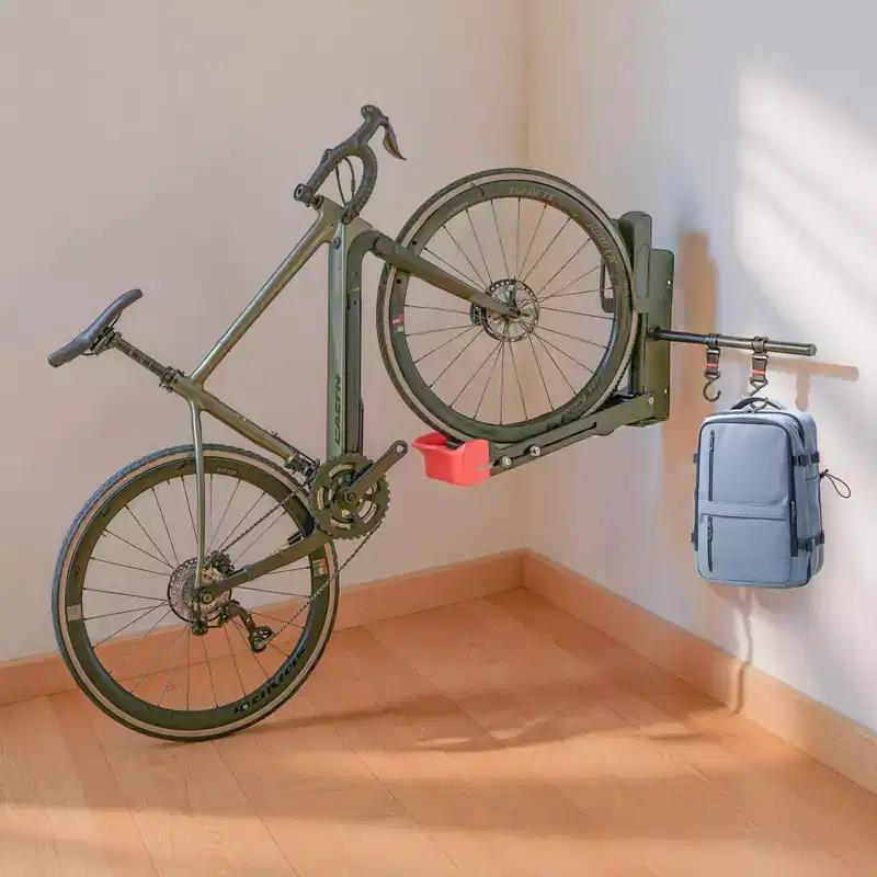 Black Swivel Foldable Bike Wall Mount C Adjustable Bicycle Hanger for 20-29 Wheels, Heavy Duty Garage Storage (1-Pack)