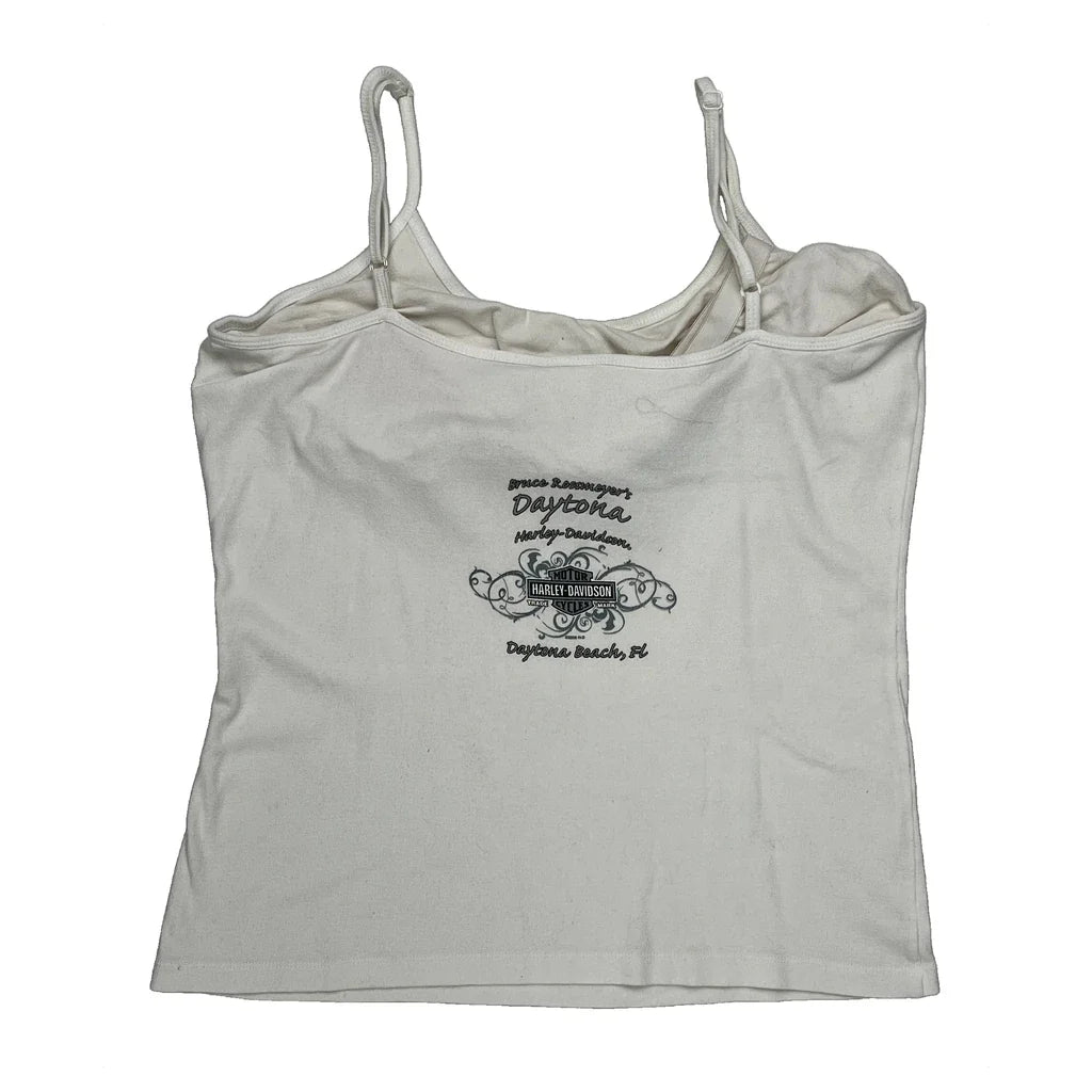 Women's Casual Graphic Tank Top White Cotton Regular Fit XL