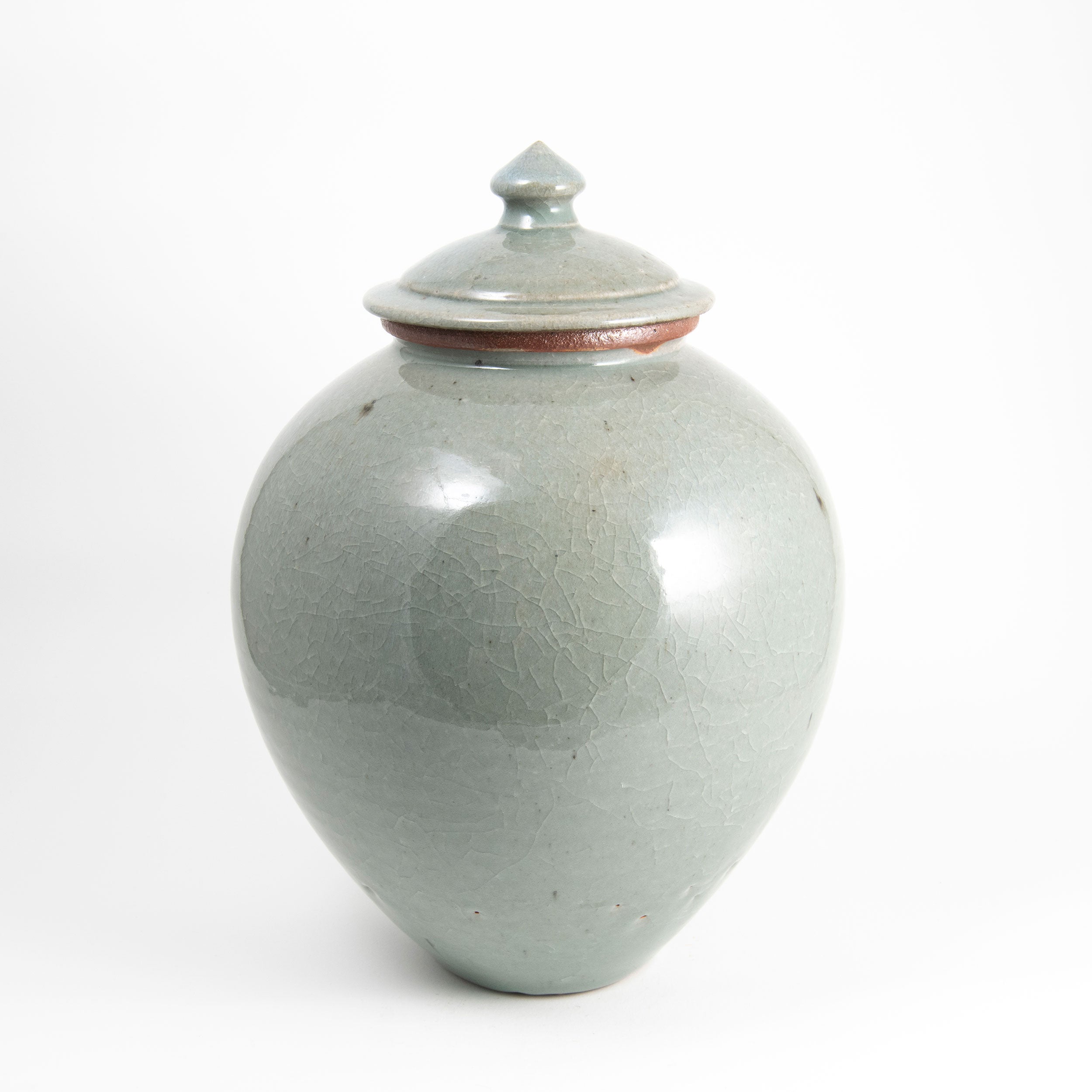Celadon Large Round Lidded Jar