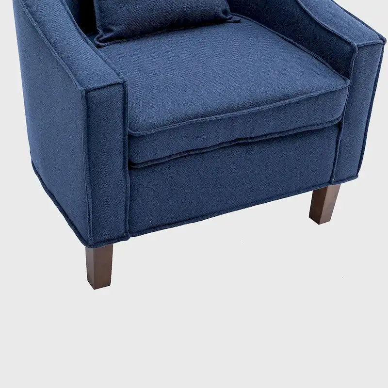 Mid-Century Modern Club Accent Chair with Tufted Back and Round Arms