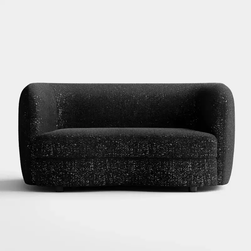 HOMES: Inside + Out 85" Pinehush Boho Curved Boucle Fabric Sofa with Pocket Coil Cushions