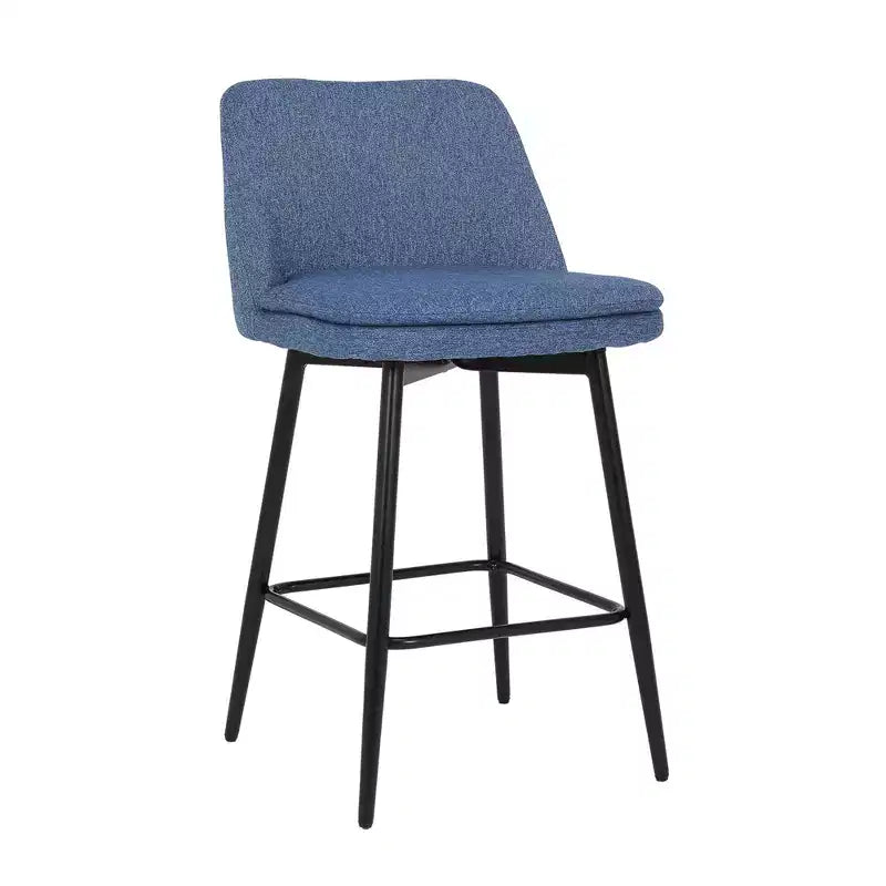 Counter Height Swivel Bar Stool, Linen & Matte Black