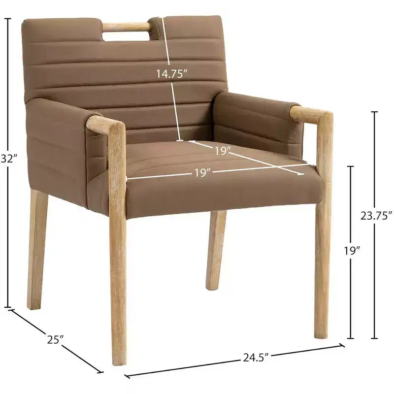 Vegan Leather Dining Arm Chair