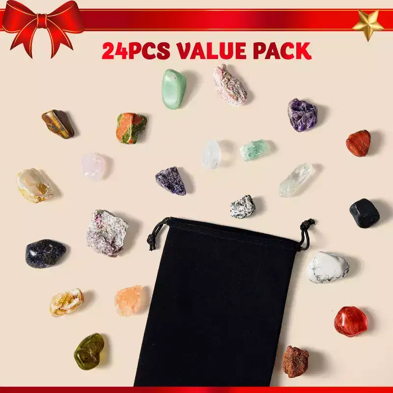 Joyfy 2025 Christmas Advent Calendar Gemstone Collection  24 Days of Geological Wonders!